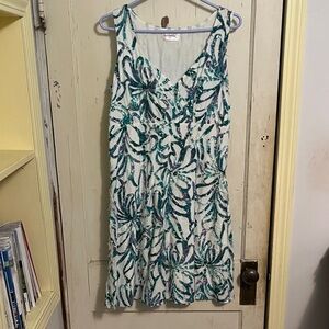 Soho Tropical Green and Blue Midi Dress